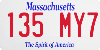 MA license plate 135MY7