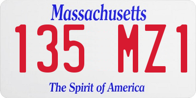 MA license plate 135MZ1