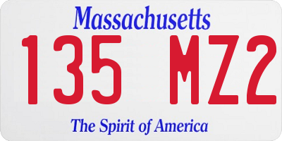 MA license plate 135MZ2