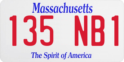 MA license plate 135NB1