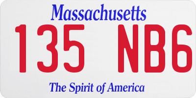 MA license plate 135NB6
