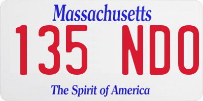MA license plate 135ND0