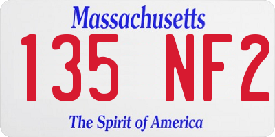 MA license plate 135NF2