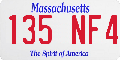 MA license plate 135NF4