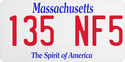 MA license plate 135NF5