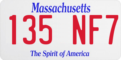 MA license plate 135NF7