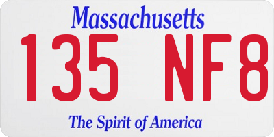 MA license plate 135NF8