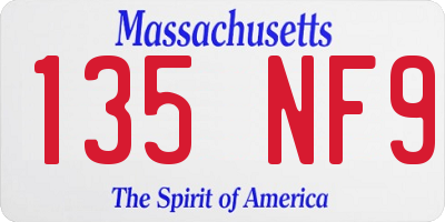 MA license plate 135NF9