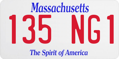 MA license plate 135NG1