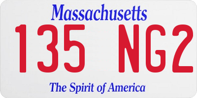 MA license plate 135NG2