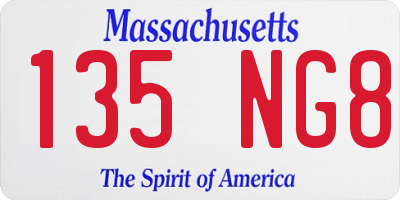 MA license plate 135NG8