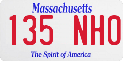 MA license plate 135NH0