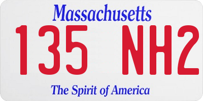 MA license plate 135NH2