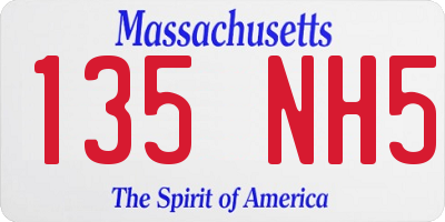 MA license plate 135NH5