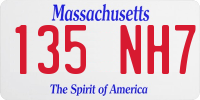 MA license plate 135NH7