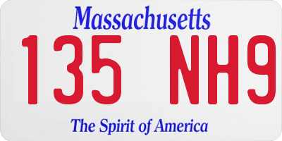 MA license plate 135NH9