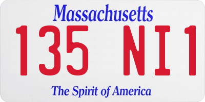 MA license plate 135NI1