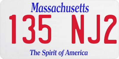 MA license plate 135NJ2