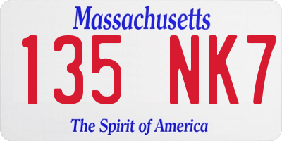 MA license plate 135NK7