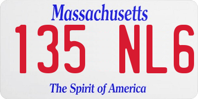 MA license plate 135NL6