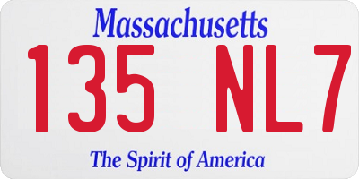 MA license plate 135NL7