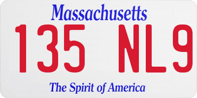 MA license plate 135NL9