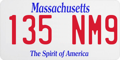 MA license plate 135NM9
