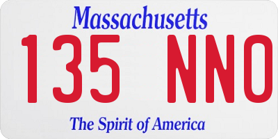 MA license plate 135NN0