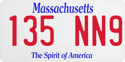 MA license plate 135NN9