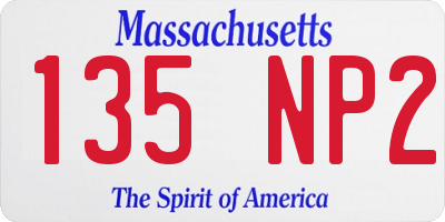 MA license plate 135NP2