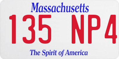 MA license plate 135NP4