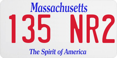 MA license plate 135NR2