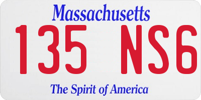 MA license plate 135NS6