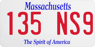 MA license plate 135NS9