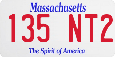 MA license plate 135NT2