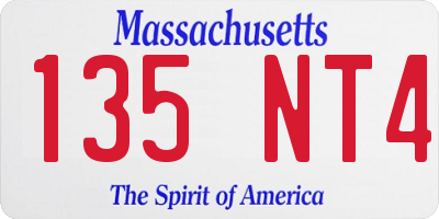 MA license plate 135NT4