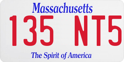 MA license plate 135NT5