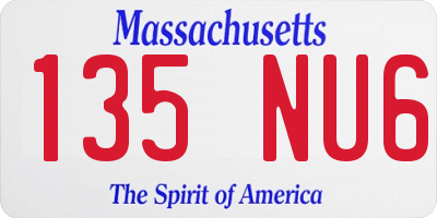 MA license plate 135NU6