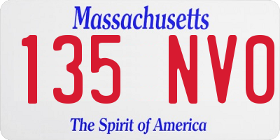 MA license plate 135NV0