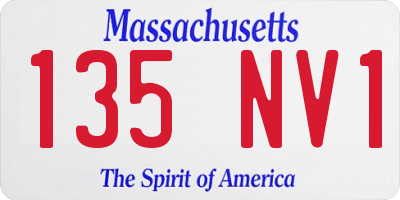 MA license plate 135NV1
