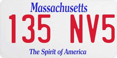 MA license plate 135NV5