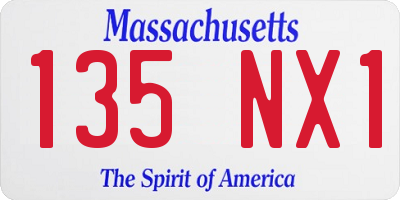 MA license plate 135NX1