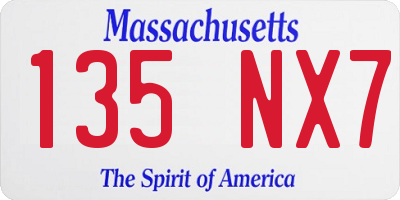 MA license plate 135NX7