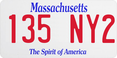 MA license plate 135NY2