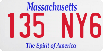 MA license plate 135NY6