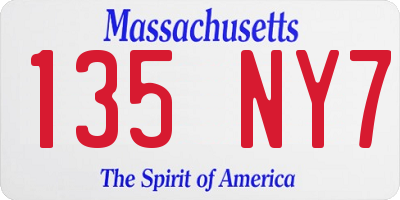 MA license plate 135NY7