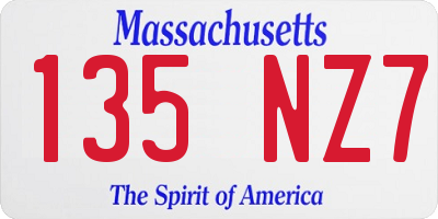 MA license plate 135NZ7