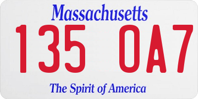 MA license plate 135OA7