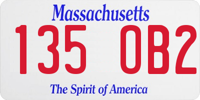 MA license plate 135OB2