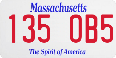 MA license plate 135OB5